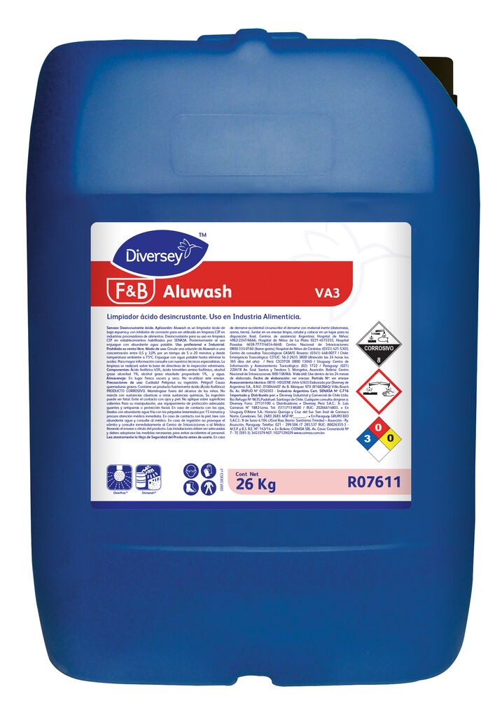 ALUWASH VA3 26kg - DETERGENTE ÁCIDO, INHIBIDOR DE CORROSIÓN DE BAJA ESPUMA